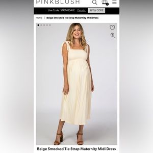 White Smocked Maternity Dress